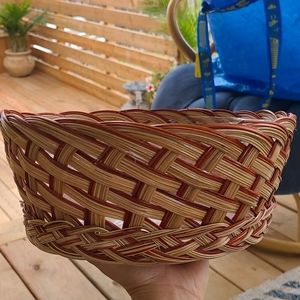 Vintage wicker plant basket